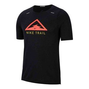 Nike Rise 365 Trail Running Mesh Knit Dri-FIT Short Sleeve Top Black DJ0600-010